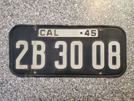 1945 California License Plate, DMV Clear