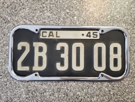 1945 California License Plate, DMV Clear