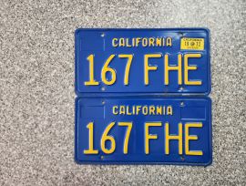 1972 California License Plates, DMV Clr