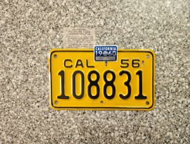 1960 California Motorcycle License Plate, DMV Clr