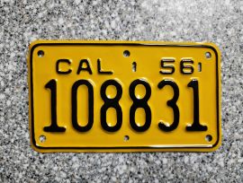 1960 California Motorcycle License Plate, DMV Clr