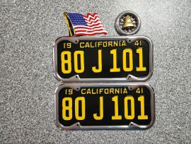 1941 California License Plates, DMV Clr 1941 California License Plates, DMV Clr