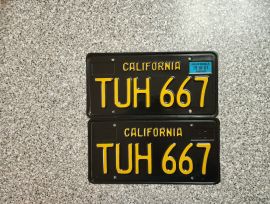 1967 California Pro-Restored, License Plates, DMV 