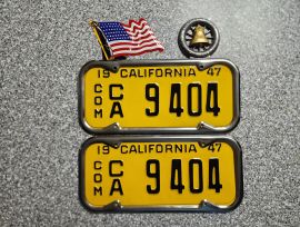 1947 California Commercial License Plates, DMV Clr 1947 California Commercial License Plates, DMV Clr