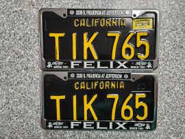 1966 California License Plates, DMV Clear, VG