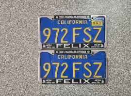 1972 California License Plates, DMV Clear         