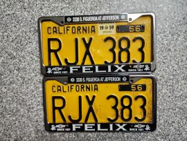 1959 California License Plates, DMV Clear 