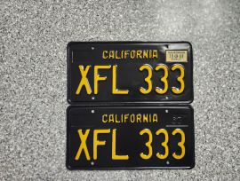 1969 California License Plates, Pro-Restored, DMV