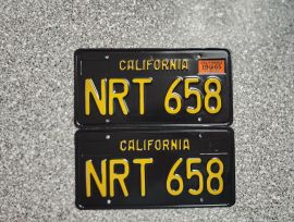 1965 California License Plates, DMV Clear 