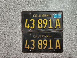 1967 California Commercial License Plates,  