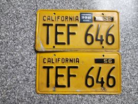 1960 California License Plates, DMV Clear 