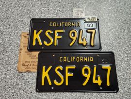 1964 California License Plates, DMV Clear 