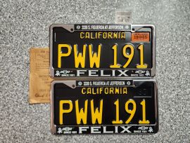 1965 California License Plates, DMV Clear 