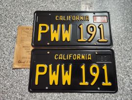 1965 California License Plates, DMV Clear 