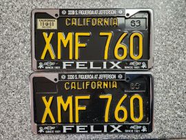 1969 California License Plates, DMV Clear 