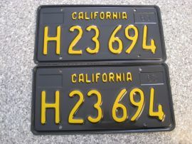 1963 California Commercial License Plates, DMV