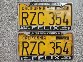 1959 California License Plates, DMV Clear 