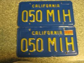 1975 California License Plates, DMV Clear 
