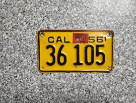 1957 California Motorcycle License Plate, DMV Clr