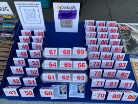 Classic Carl’s Jr table tent numbers 50 thru 99