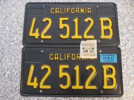1967 California Commercial License Plates, NOS