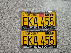 1957 California License Plates, Pro-Restored, DMV