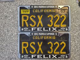 1966 California License Plates, DMV Clear 