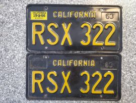 1966 California License Plates, DMV Clear 