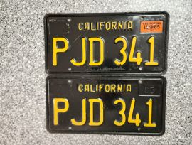 1965 California License Plates, DMV Clear 